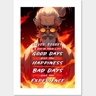 Wise Old Japanese Sensei Motivation Quotes - Anime Wallpaper Posters and Art